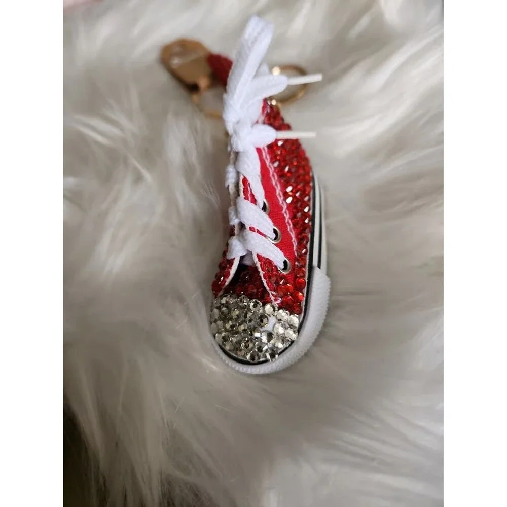 Red Rhinestone Sneaker Keychain